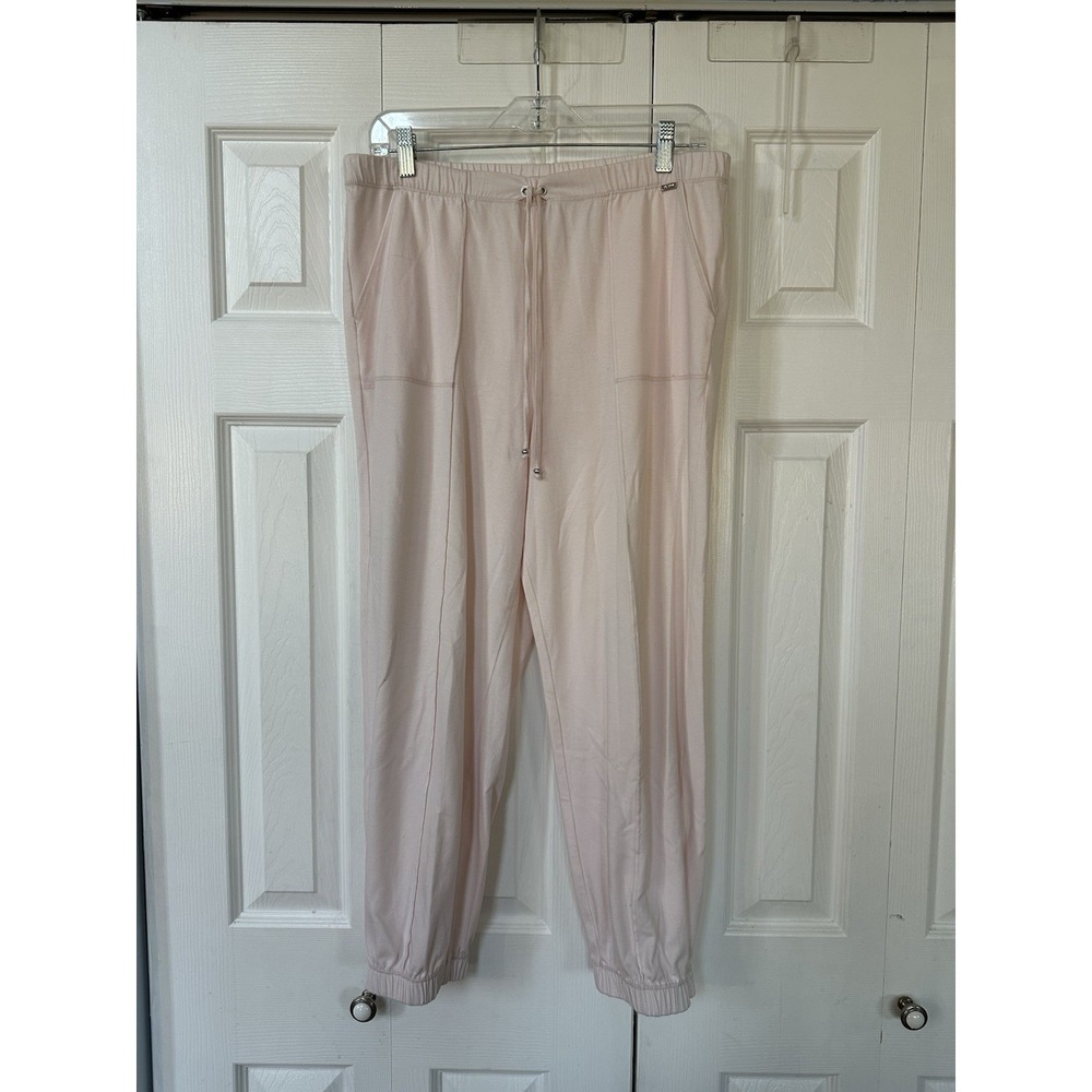 ST JOHN Sport Pants Women's Small Joggers Casual Drawstring Waist Pull On Pink